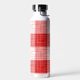 Rood en wit vetgedrukt geruit dessin waterfles