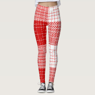 Rood en wit vetkous geruit dessin leggings