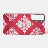 Rood en Wit Victoriaans Ontwerp Samsung Galaxy Hoesje (Achterkant horizontaal)