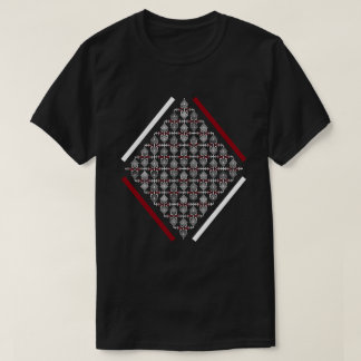 Rood en wit vierkant met Aziatische geïnspireerde T-shirt