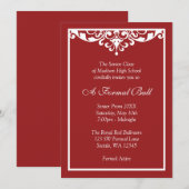 Rood en wit Vlaanderen Formele Prom Dance Ball Kaart (Voorkant / Achterkant)