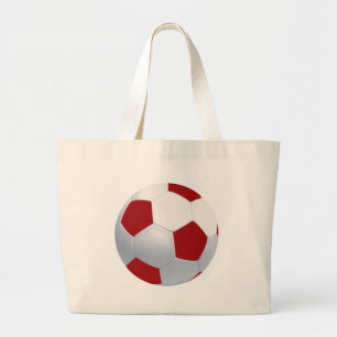 Rood en wit Voetbal Canvas Tas