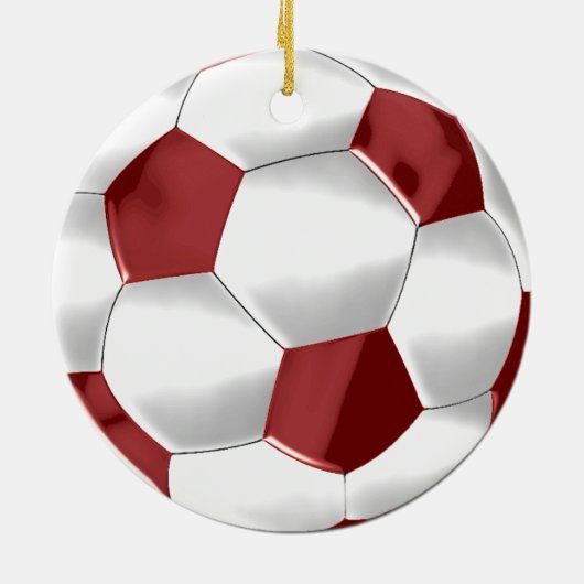 Rood en wit Voetbal Keramisch Ornament (Achterkant)