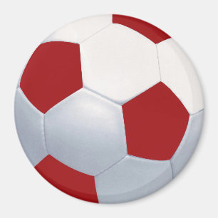 Rood en wit Voetbal Magnet Magneet