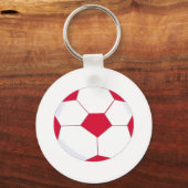 Rood en wit Voetbal Sleutelhanger (Voorkant)