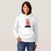 Rood en wit Vuurtoren Vrouwen Hoodie (Voorkant volledig)