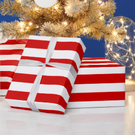 Rood en wit XL Stripes Patroon Cadeaupapier