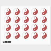 Rood en wit Yin & Yang Ronde Sticker (Vel)