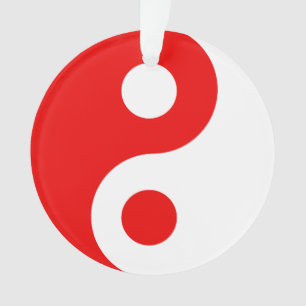 Rood en Wit Yin Yang-symbool Ornament