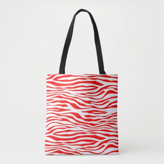 Rood en wit Zebra Draagtas (Voorkant)