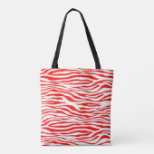 Rood en wit Zebra Draagtas (Achterkant)