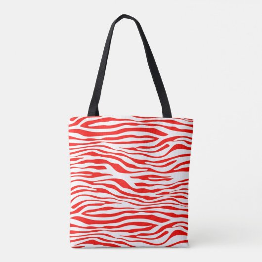 Rood en wit Zebra Draagtas (Achterkant)