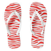 Rood en wit Zebra Teenslippers (Voetbed)