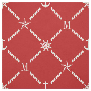 Rood en Wit ZeevaartMonogram Stof