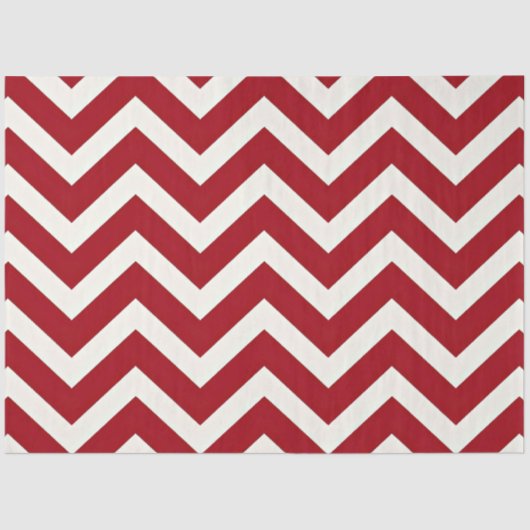 Rood en wit Zig Zag Stripes Kerstmis Tissuepapier (Voorkant)
