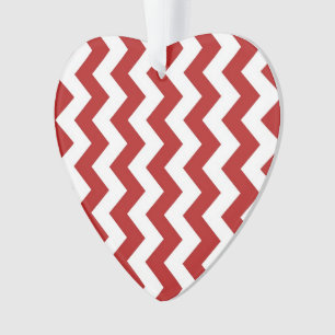 Rood en wit Zigzag Ornament