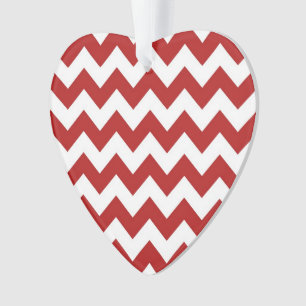 Rood en wit Zigzag Ornament