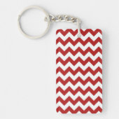 Rood en wit Zigzag Sleutelhanger (Voorkant)