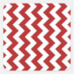 Rood en wit Zigzag Vierkante Sticker
