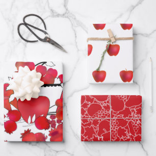 Rood- en witfruitassortiment inpakpapier vel