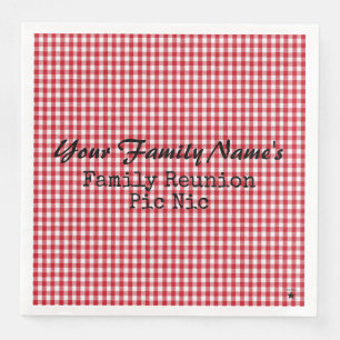 Rood en witgingham Papier Napkins-HAMbyWG Papier Servet