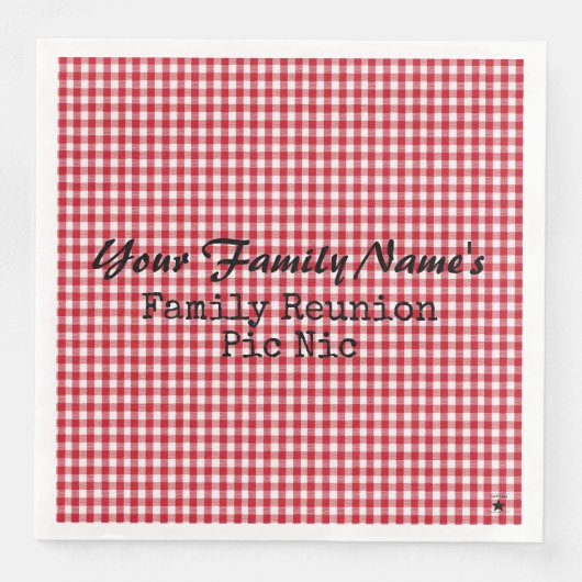 Rood en witgingham Papier Napkins-HAMbyWG Papier Servet (Voorkant)