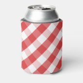 Rood- en witgingham-patroon blikjeskoeler (Blikje Achterkant)