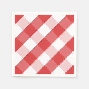 Rood- en witgingham-patroon servetten
