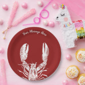 Rood- en witkreeft, gepersonaliseerd papieren bordje (Feest)