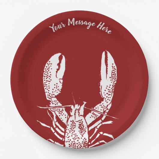 Rood- en witkreeft, gepersonaliseerd papieren bordje (Voorkant)