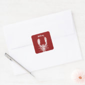 Rood- en witkreeft, gepersonaliseerd vierkante sticker (Envelop)