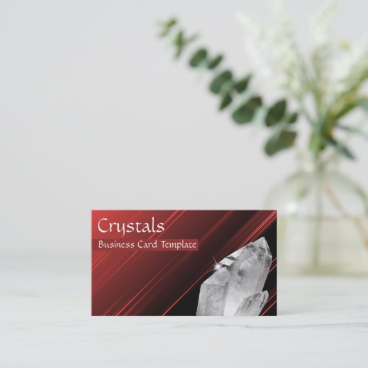Rood- en witkwartskristallen visitekaartje (Staand voorkant)