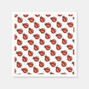 Rood- en witladybugs-papier servetten