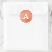 Rood- en witmonogram envelop ronde sticker (Tas)