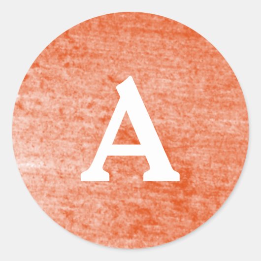 Rood- en witmonogram envelop ronde sticker (Voorkant)