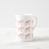 Rood- en witpaarden Bone China Mok (Voorkant rechts)