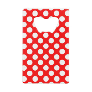 Rood- en witpestpatroon kredietkaart flessenopener