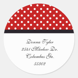 Rood- en witpoolpunt Adres stickers