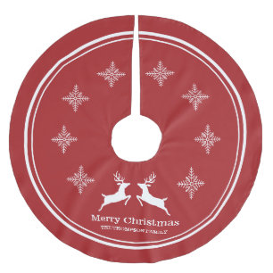 Rood- en witrendieren met sneeuwvlokken kerst kerstboom rok