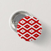 Rood- en witruitpatroon ronde button 3,2 cm (Voorkant /achterkant)