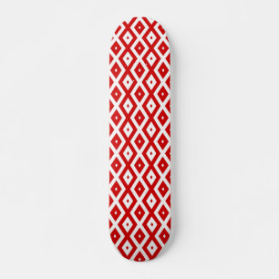 Rood- en witruitpatroon skateboard