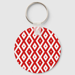 Rood- en witruitpatroon sleutelhanger