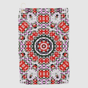 Rood- en witschacht of kaleidoscoop met pixel golfhanddoek