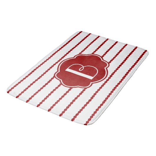 Rood- en witschroefband; initiaal toevoegen badmat (Gekanteld)