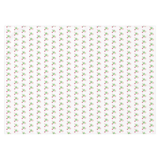 Rood- en witsnoepriet met kerstbal tafelkleed (Voorkant (Horizontaal))