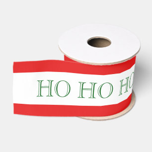 Rood- en witsnoepriet Stripe w/Green HO HO Grosgrain Lint