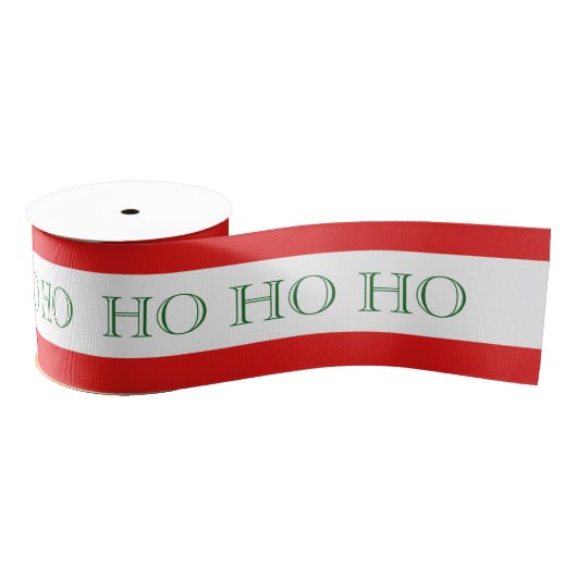 Rood- en witsnoepriet Stripe w/Green HO HO Grosgrain Lint (Spoel)