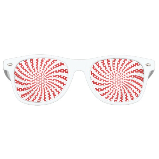 Rood- en witspiraal retro zonnebril (Voorkant)