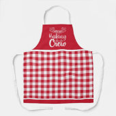 Rood- en witte buffels met kerstcadeaubonen schort (Voorkant)