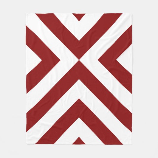 Rood- en witte Chevrons Fleece Deken (Voorkant)